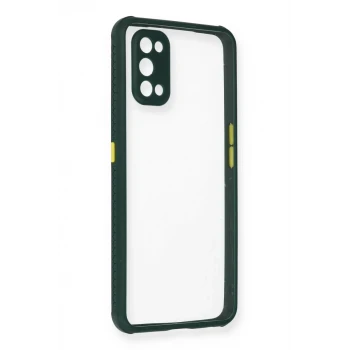 Newface Realme 7 Pro Kılıf Miami Şeffaf Silikon - Koyu Yeşil
