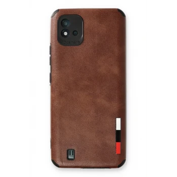 Newface Realme C11 2021 Kılıf Loop Deri Silikon - Kahverengi