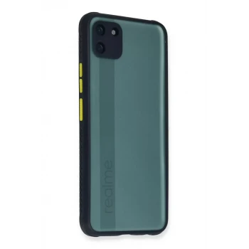 Newface Realme C11 Kılıf Miami Şeffaf Silikon - Lacivert