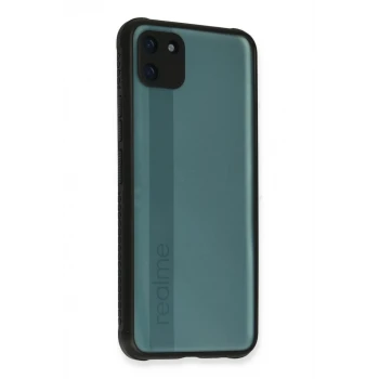Newface Realme C11 Kılıf Miami Şeffaf Silikon - Siyah