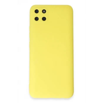 Newface Realme C11 Kılıf Nano içi Kadife Silikon - Sarı