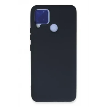 Newface Realme C15 Kılıf Nano içi Kadife Silikon - Lacivert