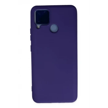 Newface Realme C15 Kılıf Nano içi Kadife Silikon - Mor