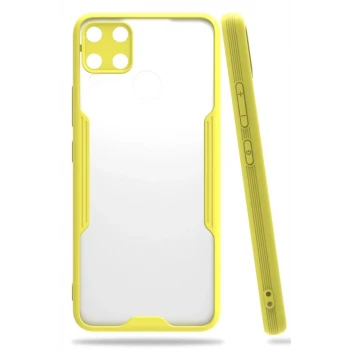 Newface Realme C15 Kılıf Platin Silikon - Sarı