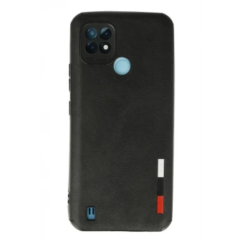 Newface Realme C21 Kılıf Loop Deri Silikon - Siyah