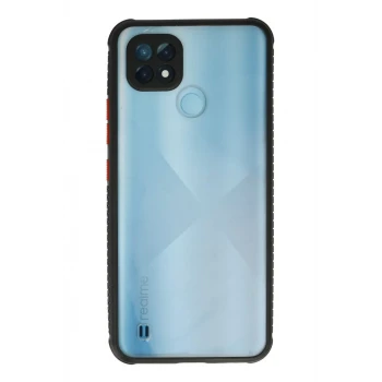 Newface Realme C21 Kılıf Miami Şeffaf Silikon - Siyah