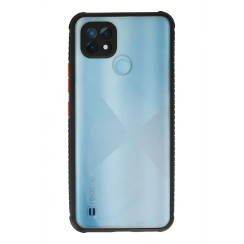 Newface Realme C21 Kılıf Miami Şeffaf Silikon - Siyah