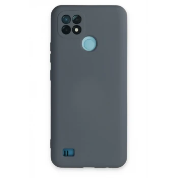 Newface Realme C21 Kılıf Nano içi Kadife Silikon - Gri
