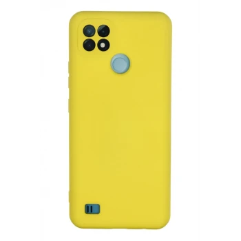 Newface Realme C21 Kılıf Nano içi Kadife Silikon - Sarı