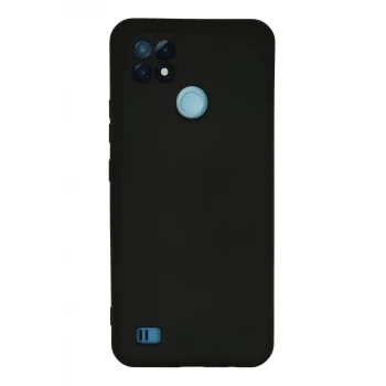 Newface Realme C21 Kılıf Nano içi Kadife Silikon - Siyah