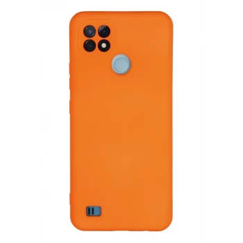 Newface Realme C21 Kılıf Nano içi Kadife Silikon - Turuncu
