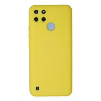 Newface Realme C25Y Kılıf Nano içi Kadife Silikon - Sarı