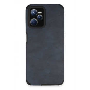 Newface Realme C35 Kılıf Loop Deri Silikon - Lacivert