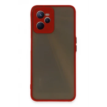 Newface Realme C35 Kılıf Montreal Silikon Kapak - Kırmızı