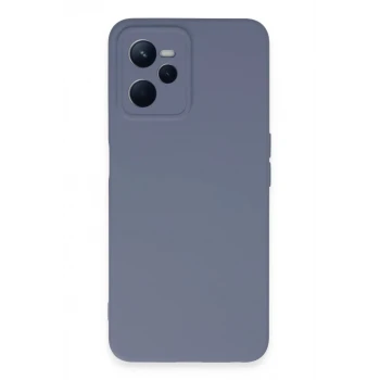 Newface Realme C35 Kılıf Nano içi Kadife Silikon - Gri