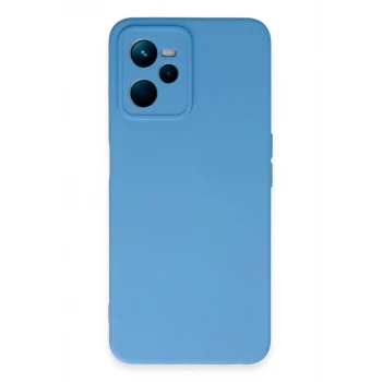 Newface Realme C35 Kılıf Nano içi Kadife Silikon - Mavi