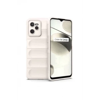 Newface Realme C35 Kılıf Optimum Silikon - Krem