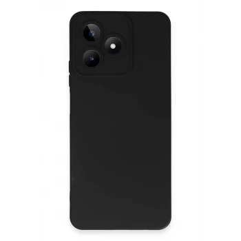 Newface Realme C53 Kılıf Nano içi Kadife Silikon - Siyah