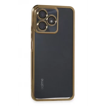 Newface Realme C53 Kılıf Razer Lensli Silikon - Gold