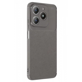 Newface Realme C61 Kılıf Auto Focus Karbon Kapak - Gri