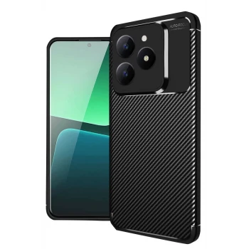 Newface Realme C61 Kılıf Auto Focus Karbon Kapak - Siyah