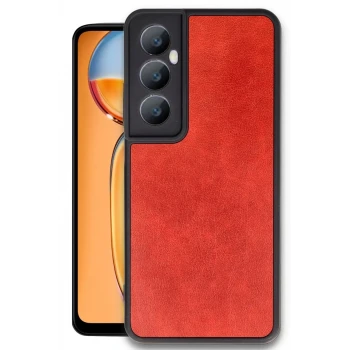 Newface Realme C65 Kılıf Aras Deri Kapak - Kırmızı
