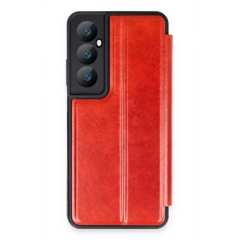Newface Realme C65 Kılıf Flip Cover - Kırmızı