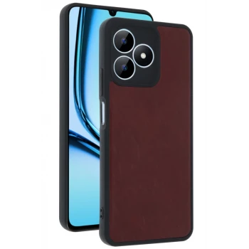 Newface Realme Note 50 4G Kılıf Aras Deri Kapak - Bordo