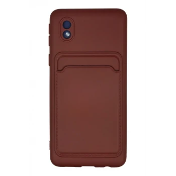 Newface Samsung Galaxy A01 Core Kılıf Kelvin Kartvizitli Silikon - Bordo