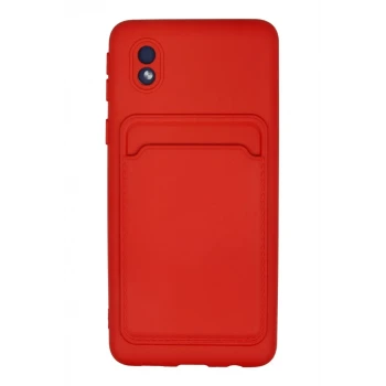 Newface Samsung Galaxy A01 Core Kılıf Kelvin Kartvizitli Silikon - Kırmızı