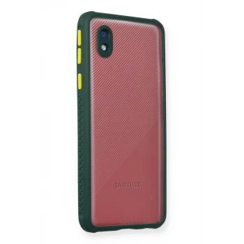 Newface Samsung Galaxy A01 Core Kılıf Miami Şeffaf Silikon - Koyu Yeşil