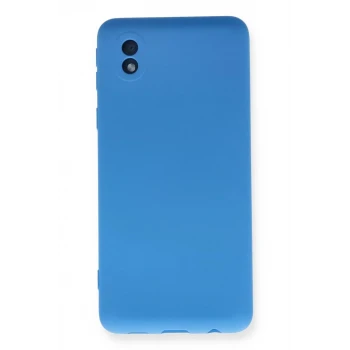 Newface Samsung Galaxy A01 Core Kılıf Nano içi Kadife Silikon - Mavi