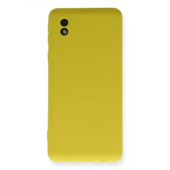 Newface Samsung Galaxy A01 Core Kılıf Nano içi Kadife Silikon - Sarı