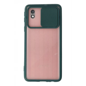 Newface Samsung Galaxy A01 Core Kılıf Palm Buzlu Kamera Sürgülü Silikon - Yeşil