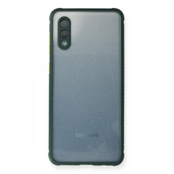 Newface Samsung Galaxy A02 Kılıf Miami Şeffaf Silikon - Koyu Yeşil