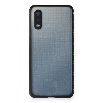 Newface Samsung Galaxy A02 Kılıf Miami Şeffaf Silikon - Siyah
