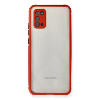 Newface Samsung Galaxy A02S Kılıf Miami Şeffaf Silikon - Kırmızı