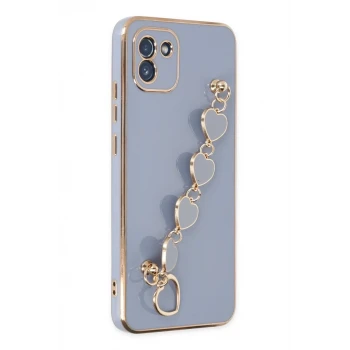 Newface Samsung Galaxy A03 Kılıf Esila Silikon - Gri
