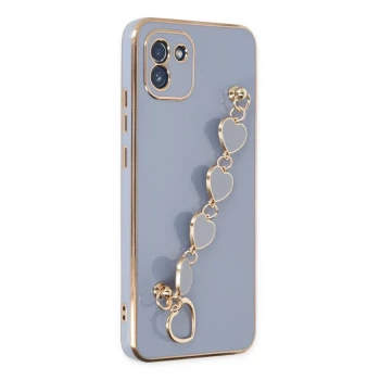 Newface Samsung Galaxy A03 Kılıf Esila Silikon - Gri