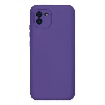 Newface Samsung Galaxy A03 Kılıf Nano içi Kadife Silikon - Mor