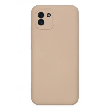 Newface Samsung Galaxy A03 Kılıf Nano içi Kadife Silikon - Pudra