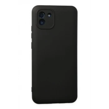 Newface Samsung Galaxy A03 Kılıf Nano içi Kadife Silikon - Siyah