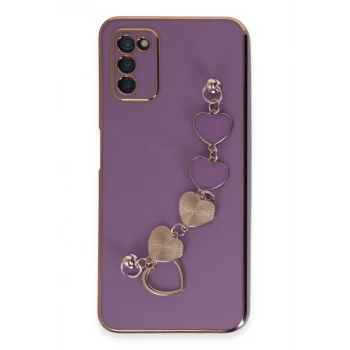 Newface Samsung Galaxy A03S Kılıf Esila Silikon - Mor