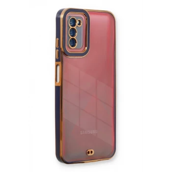 Newface Samsung Galaxy A03S Kılıf Liva Lens Silikon - Mavi