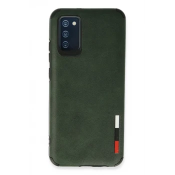 Newface Samsung Galaxy A03S Kılıf Loop Deri Silikon - Yeşil