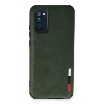 Newface Samsung Galaxy A03S Kılıf Loop Deri Silikon - Yeşil