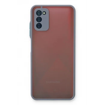 Newface Samsung Galaxy A03S Kılıf Montreal Silikon Kapak - Gri