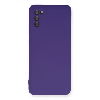 Newface Samsung Galaxy A03S Kılıf Nano içi Kadife Silikon - Mor