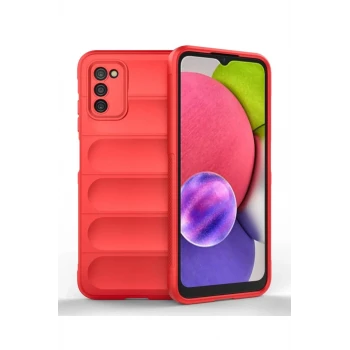 Newface Samsung Galaxy A03S Kılıf Optimum Silikon - Kırmızı