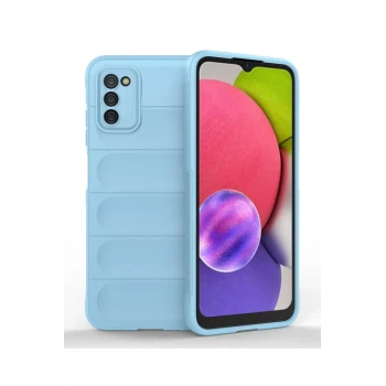 Newface Samsung Galaxy A03S Kılıf Optimum Silikon - Sky Blue